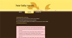 Desktop Screenshot of hearbabynames.com