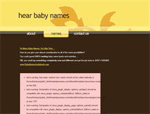 Tablet Screenshot of hearbabynames.com